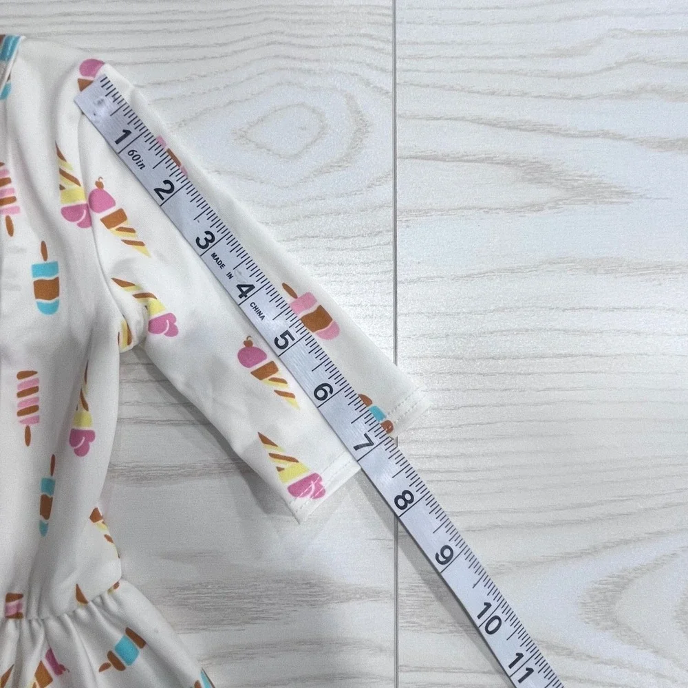 Dot Dot Smile Ice Cream Dress Girls 12/24M White Pink Blue Popsicle Criss Cross
